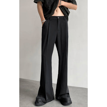 Riolio Brown Black Suit Pants Men Fashion Social Mens Dress Pants Korean Loose Casual Flared Pants Mens Office Formal Trousers M-2XL